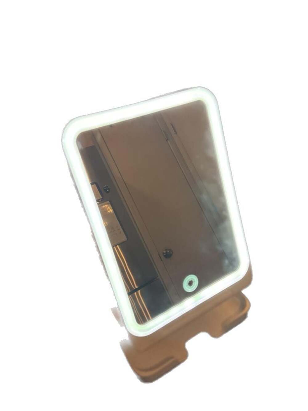 Fancii Aura Go Tri-Color LED Lighted Folding Travel Vanity Mirror w/Storage Bag